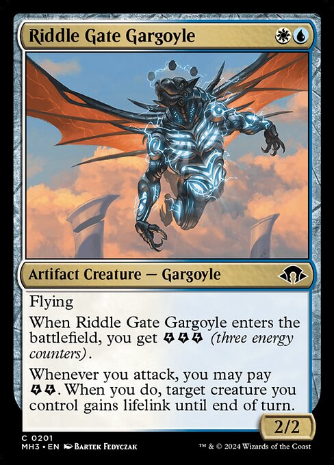 Modern Horizons 3 - 201 - Riddle Gate Gargoyle - Common - WU - Non-foil
