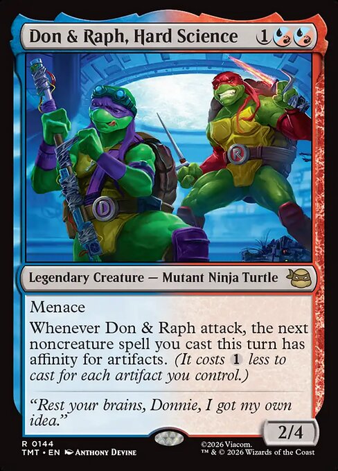Teenage Mutant Ninja Turtles - 144 - Don & Raph, Hard Science - Rare - UR - Non-foil