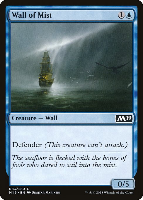 Core Set 2019 - 83 - Wall of Mist - Common - U - Non-foil