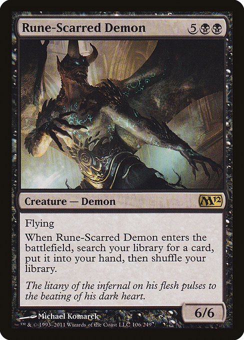 Magic 2012 - 106 - Rune-Scarred Demon - Rare - B - Non-foil