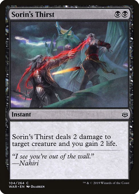 War of the Spark - 104 - Sorin's Thirst - Common - B - Non-foil