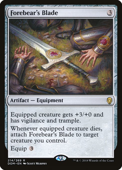 Dominaria - 214 - Forebear's Blade - Rare - C - Non-foil