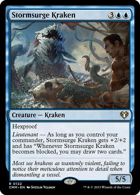 Commander Masters - 122 - Stormsurge Kraken - Rare - U - Foil