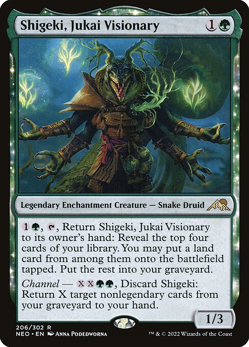 Kamigawa: Neon Dynasty - 206 - Shigeki, Jukai Visionary - Rare - G - Foil