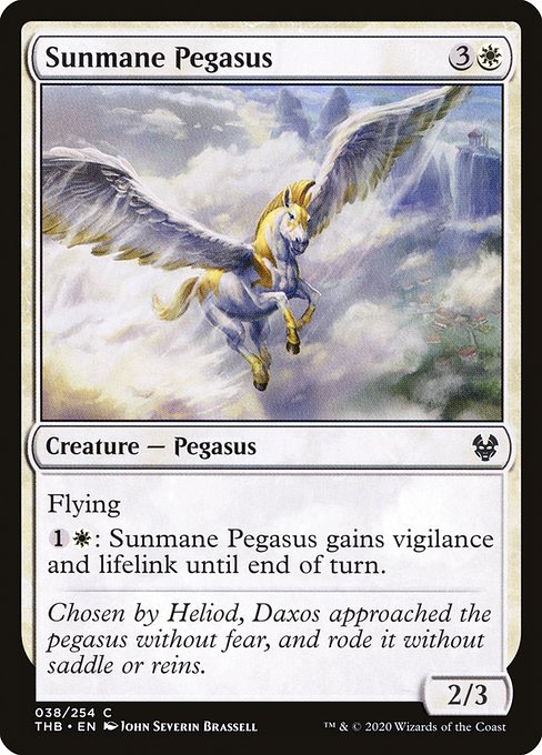Theros Beyond Death - 38 - Sunmane Pegasus - Common - W - Non-foil