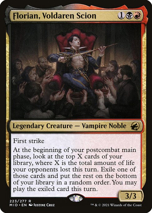 Innistrad: Midnight Hunt - 223 - Florian, Voldaren Scion - Rare - BR - Non-foil
