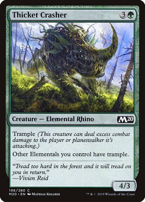 Core Set 2020 - 196 - Thicket Crasher - Common - G - Foil
