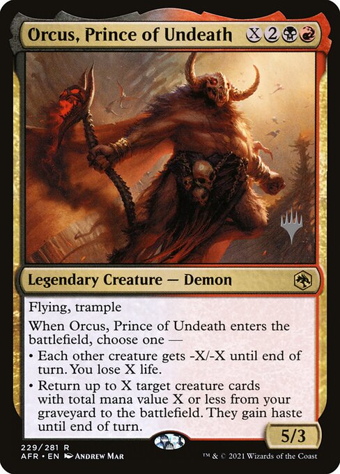 Adventures in the Forgotten Realms Promos - 229p - Orcus, Prince of Undeath - Rare - BR - Foil - Promo