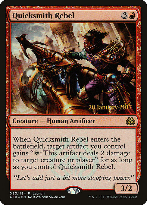 Aether Revolt Promos - 93 - Quicksmith Rebel - Rare - R - Foil - Datestamped Promo