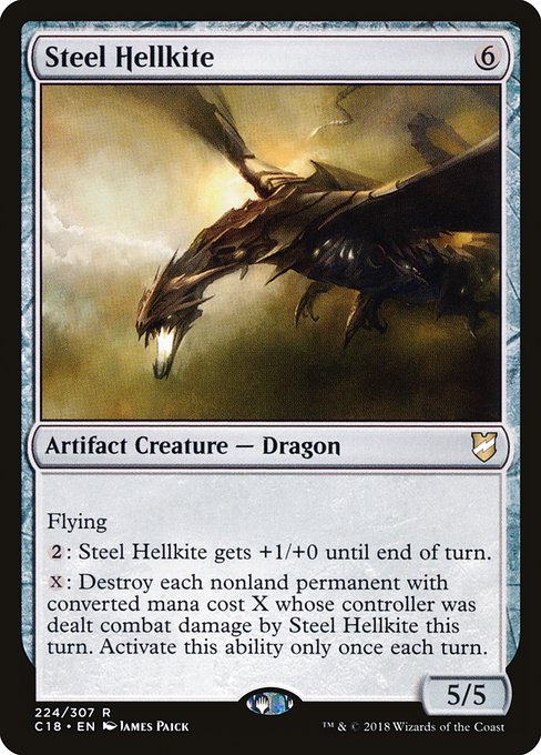 Commander 2018 - 224 - Steel Hellkite - Rare - C - Non-foil