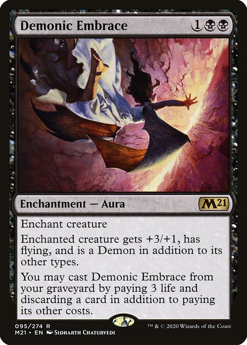 Core Set 2021 - 95 - Demonic Embrace - Rare - B - Non-foil