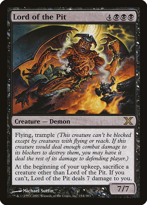 Tenth Edition - 154 - Lord of the Pit - Rare - B - Non-foil