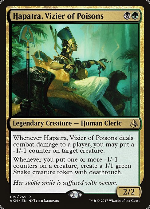 Amonkhet - 199 - Hapatra, Vizier of Poisons - Rare - BG - Foil