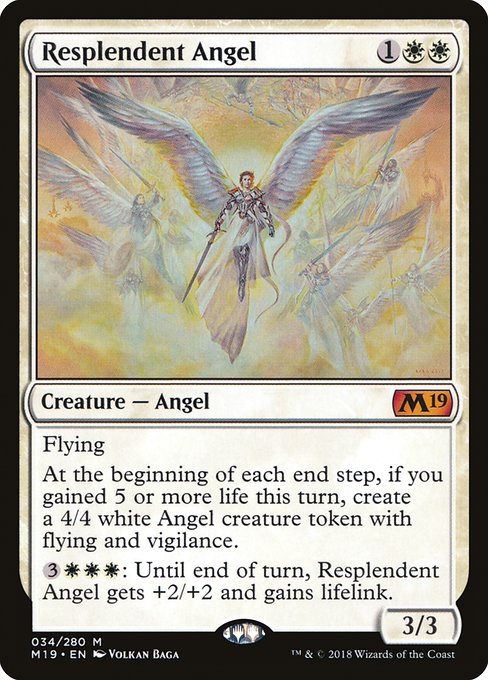 Core Set 2019 - 34 - Resplendent Angel - Mythic - W - Foil