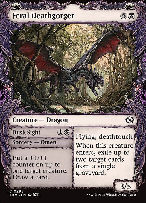 Tarkir: Dragonstorm - 298 - Feral Deathgorger // Dusk Sight - Common - B - Foil