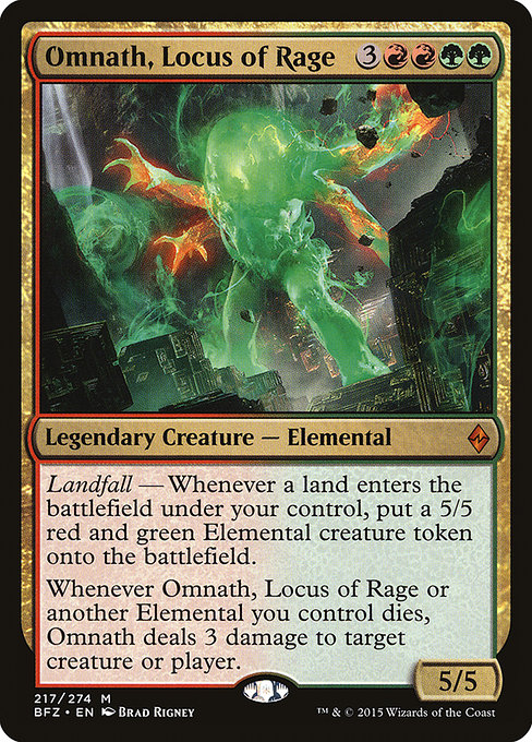 Battle for Zendikar - 217 - Omnath, Locus of Rage - Mythic - RG - Non-foil