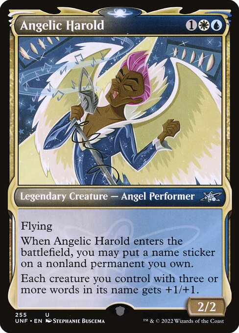 Unfinity - 255 - Angelic Harold - Uncommon - WU - Foil