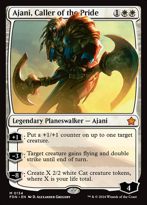 Foundations - 134 - Ajani, Caller of the Pride - Mythic - W - Non-foil