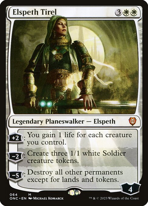 Phyrexia: All Will Be One Commander - 64 - Elspeth Tirel - Mythic - W - Non-foil