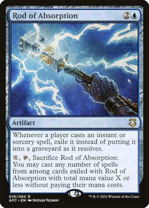 Forgotten Realms Commander - 19 - Rod of Absorption - Rare - U - Non-foil