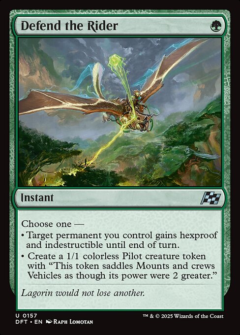 Aetherdrift - 157 - Defend the Rider - Uncommon - G - Non-foil