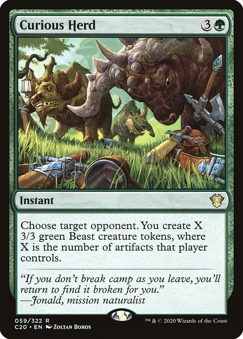 Commander 2020 - 59 - Curious Herd - Rare - G - Non-foil