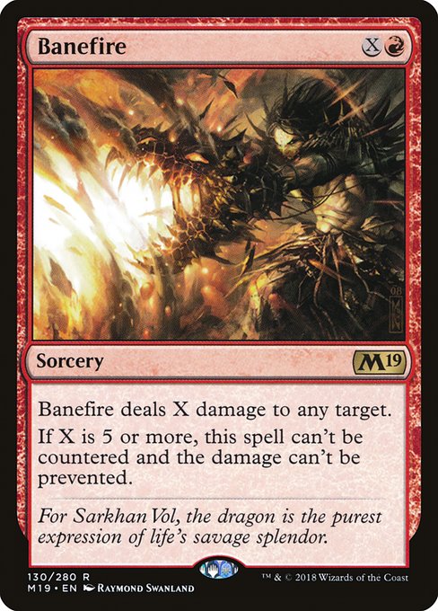Core Set 2019 - 130 - Banefire - Rare - R - Foil