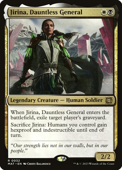 March of the Machine: The Aftermath - 32 - Jirina, Dauntless General - Rare - WB - Foil