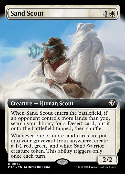 Outlaws of Thunder Junction Commander - 47 - Sand Scout - Rare - W - Non-foil - Promo