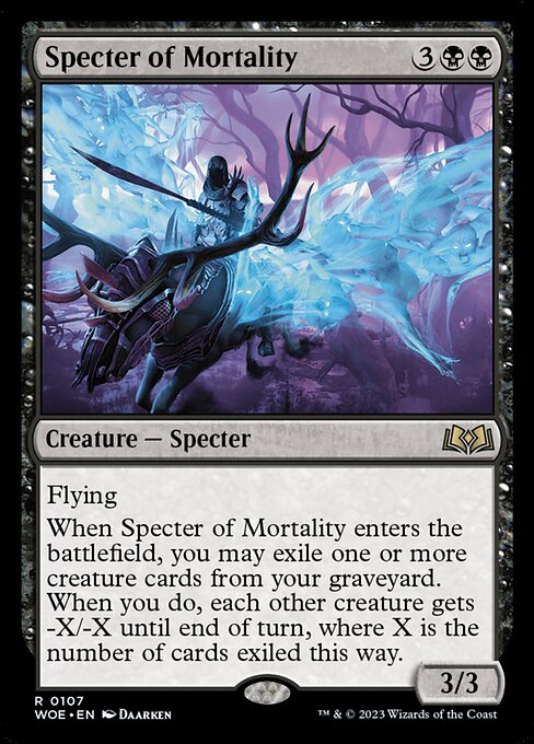 Wilds of Eldraine - 107 - Specter of Mortality - Rare - B - Non-foil