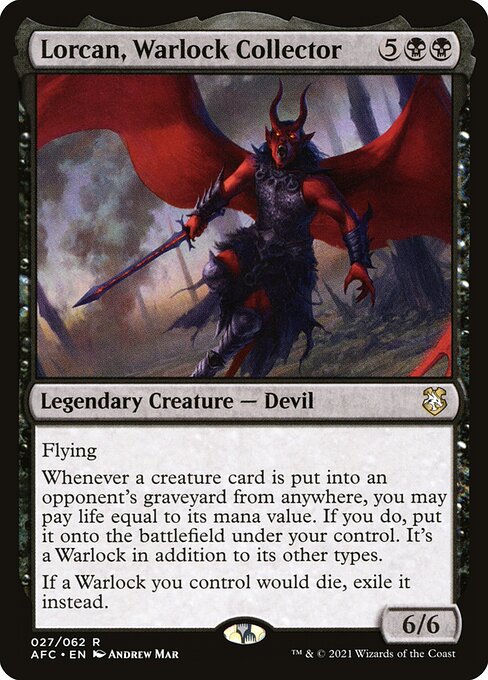 Forgotten Realms Commander - 27 - Lorcan, Warlock Collector - Rare - B - Non-foil