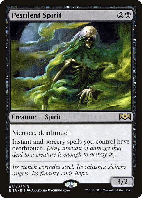 Ravnica Allegiance - 81 - Pestilent Spirit - Rare - B - Non-foil