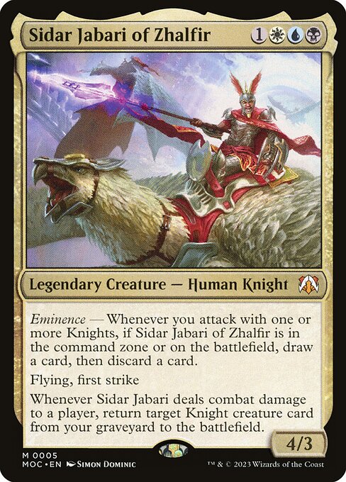 March of the Machine Commander - 5 - Sidar Jabari of Zhalfir - Mythic - Multi - Non-foil