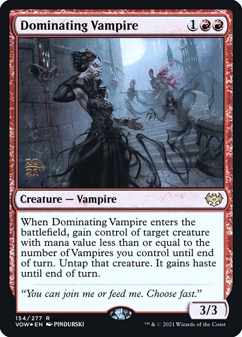Innistrad: Crimson Vow Promos - 154s - Dominating Vampire - Rare - R - Foil - Datestamped Promo