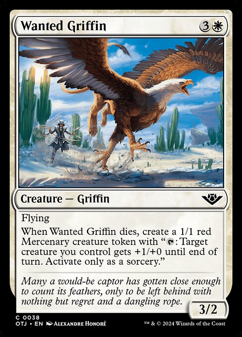 Outlaws of Thunder Junction - 38 - Wanted Griffin - Common - W - Non-foil