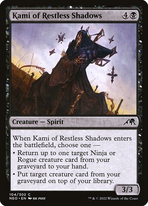 Kamigawa: Neon Dynasty - 104 - Kami of Restless Shadows - Common - B - Non-foil