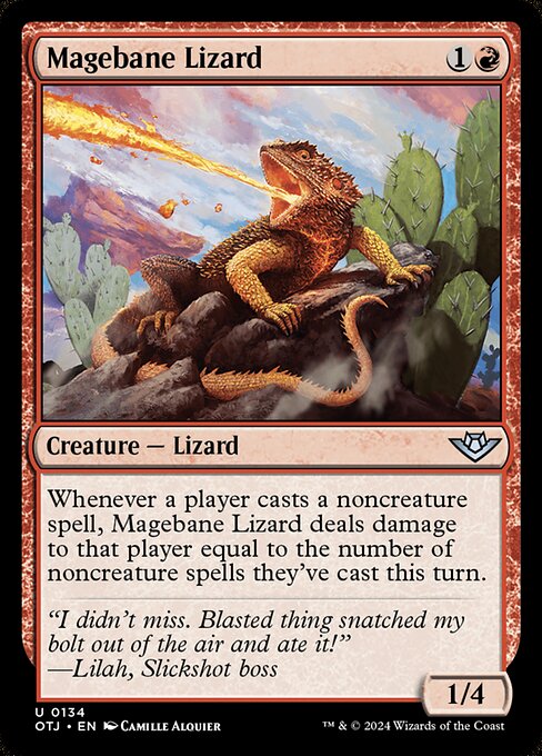 Outlaws of Thunder Junction - 134 - Magebane Lizard - Uncommon - R - Non-foil