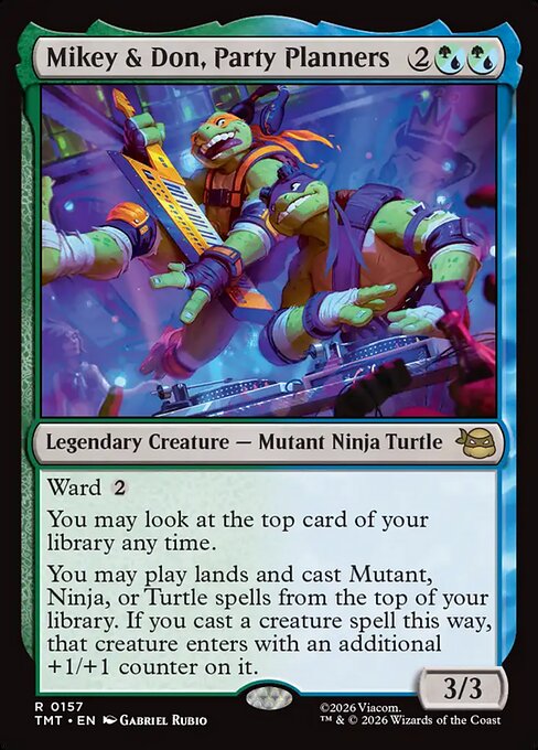 Teenage Mutant Ninja Turtles - 157 - Mikey & Don, Party Planners - Rare - UG - Non-foil