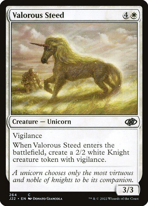 Jumpstart 2022 - 264 - Valorous Steed - Common - W - Non-foil