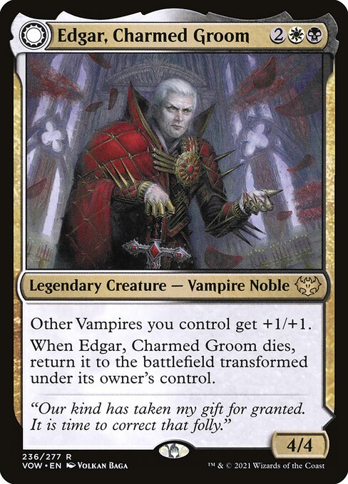 Innistrad: Crimson Vow - 236 - Edgar, Charmed Groom // Edgar Markov's Coffin - Rare - C - Non-foil