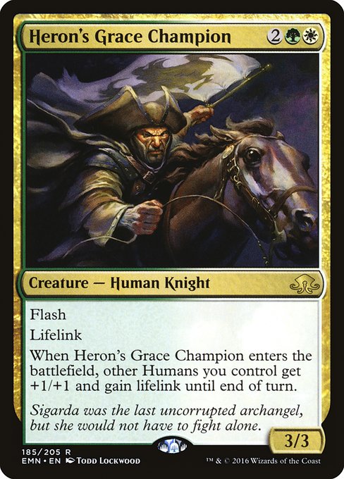Eldritch Moon - 185 - Heron's Grace Champion - Rare - WG - Foil