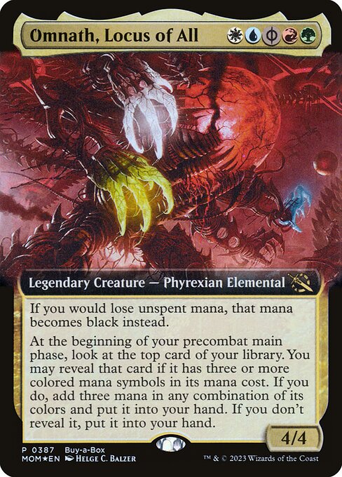 March of the Machine - 387 - Omnath, Locus of All - Rare - Multi - Foil - Promo