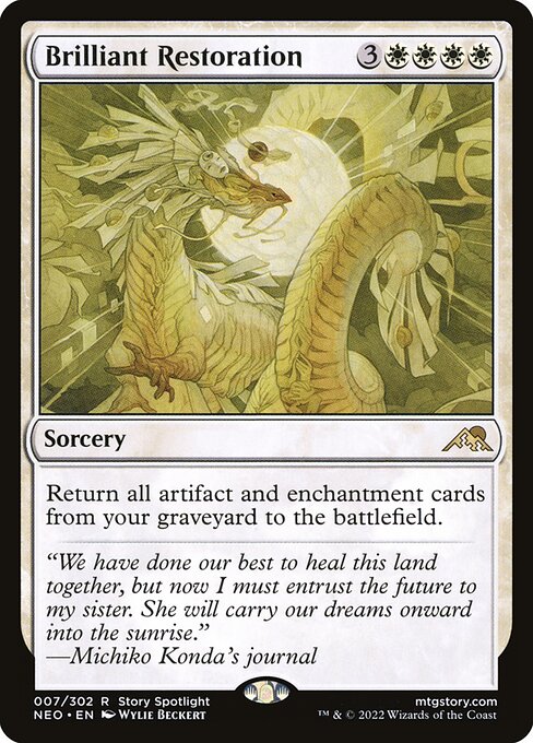 Kamigawa: Neon Dynasty - 7 - Brilliant Restoration - Rare - W - Foil