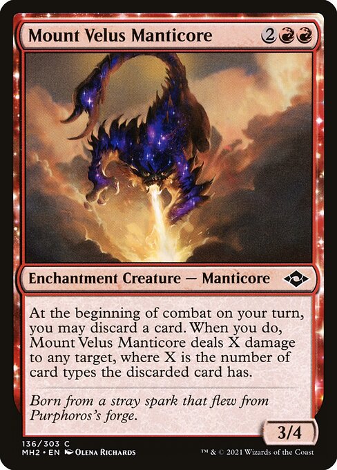 Modern Horizons 2 - 136 - Mount Velus Manticore - Common - R - Foil
