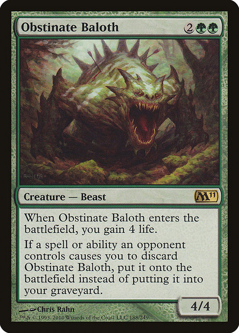 Magic 2011 - 188 - Obstinate Baloth - Rare - G - Non-foil