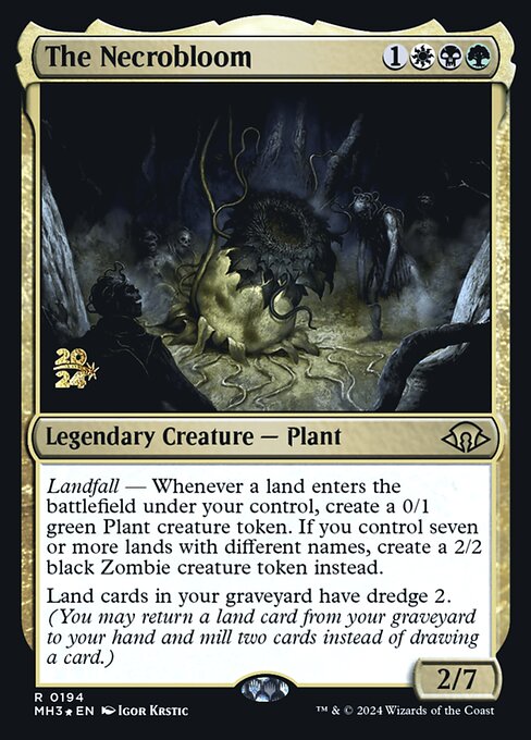 Modern Horizons 3 Promos - 194s - The Necrobloom - Rare - Multi - Foil - Datestamped Promo