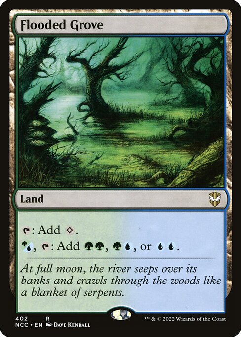 New Capenna Commander - 402 - Flooded Grove - Rare - C - Non-foil