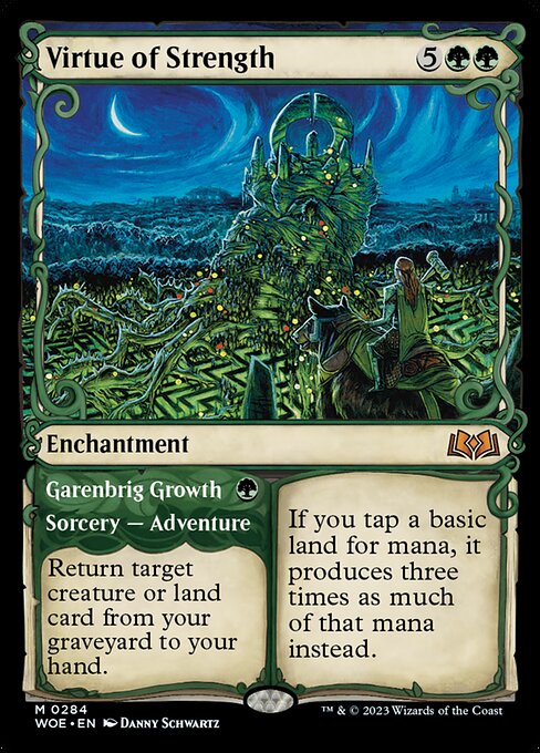 Wilds of Eldraine - 284 - Virtue of Strength // Garenbrig Growth - Mythic - G - Non-foil