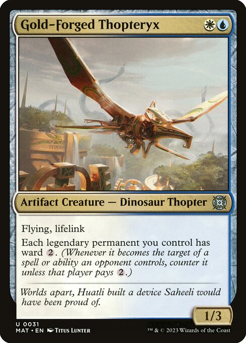 March of the Machine: The Aftermath - 31 - Gold-Forged Thopteryx - Uncommon - WU - Foil