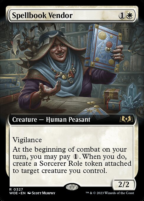 Wilds of Eldraine - 327 - Spellbook Vendor - Rare - W - Non-foil